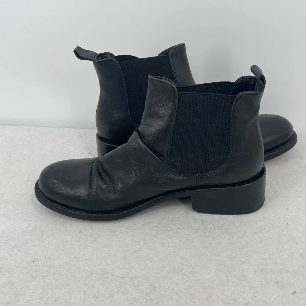 DW Goodyear Black Leather Chelsea Boots Welt Vero Cuoio Women Size 8 - Picture 6 of 10